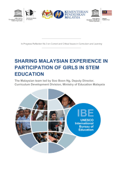 Sharing Malaysian experience in participation of girls
