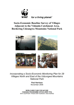 Socio-economic report for villages around the Udzungwa Mountains
