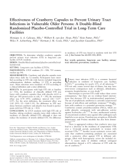 Effectiveness of Cranberry Capsules to Prevent Urinary Tract