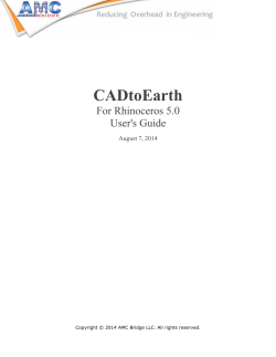 CADtoEarth For Rhinoceros 5.0 User`s Guide
