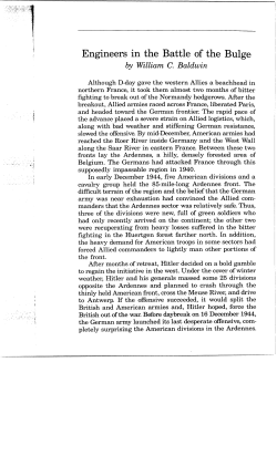 Engineers in the Battle of the Bulge