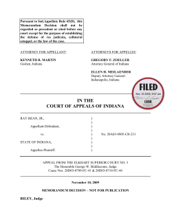 Ray Bean, Jr. v. State of Indiana