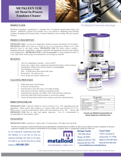METKLEEN 2130 All Metal In-Process Emulsion Cleaner