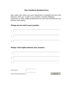 Peer Feedback Standard Form Ask a peer with whom you work