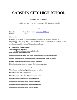 Anatomy and Physiology - Gadsden City High School