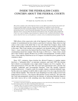 Inside the Federalism Cases: Concern About the Federal Courts