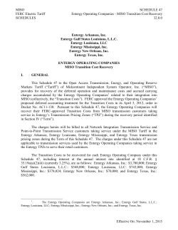 MISO SCHEDULE 47 FERC Electric Tariff Entergy Operating