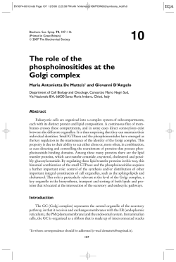The role of the phosphoinositides at the Golgi complex