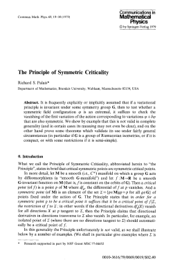 The principle of symmetric criticality