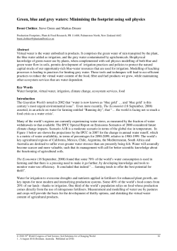 Green, blue and grey waters - The International Union of Soil Sciences