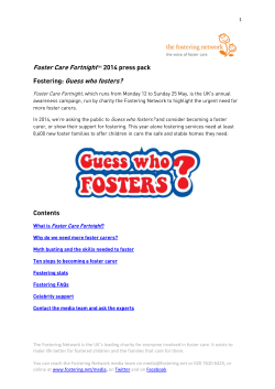 Foster Care Fortnight press pack