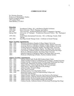 Curriculum Vitae  - Pacifica Graduate Institute