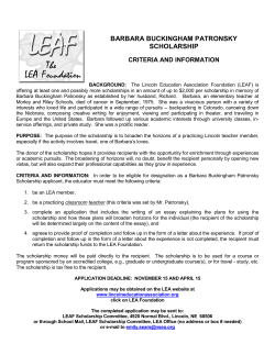 Barbara Buckingham Patronsky Information Sheet