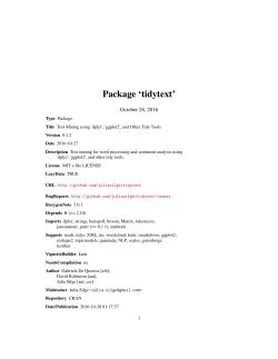 Package `tidytext`