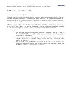 1 Final Bond Terms dated 24 February 2016 These Final