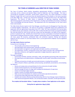 THE TOWN of CARRBORO seeks DIRECTOR OF PUBLIC WORKS