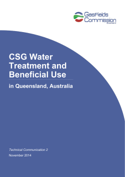 CSG Water Treatment and Beneficial Use in Queensland