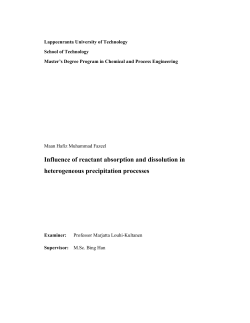 Influence of reactant absorption and dissolution in