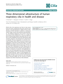 Three dimensional ultrastructure of human respiratory cilia in health