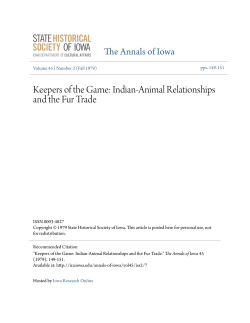 Keepers of the Game: Indian-Animal Relationships and the Fur Trade