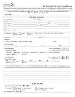 Confidential Information and History