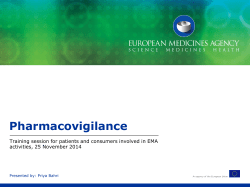Presentation - What is Pharmacovigilance for patients