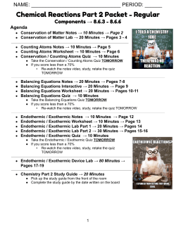 Chemical Reactions Part 2 Packet