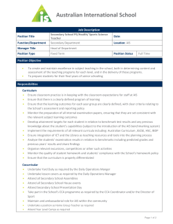 Seondary School PE/Health/Sports Science Teacher