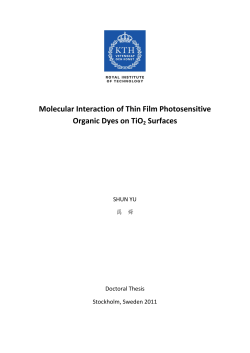 Molecular Interaction of Thin Film Photosensitive Organic