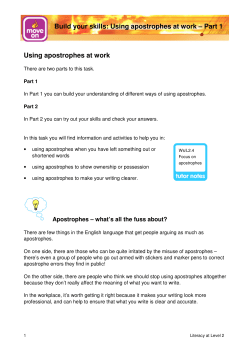Build your skills: Using apostrophes at work &ndash; Part 1 Using