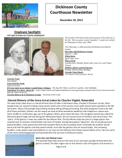 November Newsletter - Dickinson County, Iowa