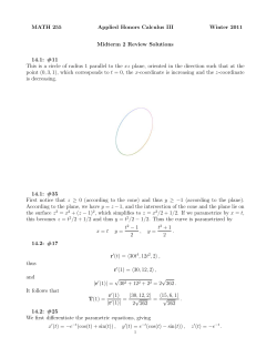 Midterm 2 Review Sheet Solutions