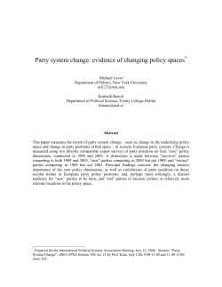 Party system change: evidence of changing policy spaces