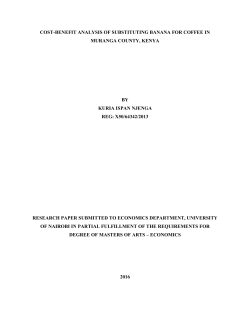 Cost-Benefit Analysis Of Substituting Banana For Coffee In Muranga