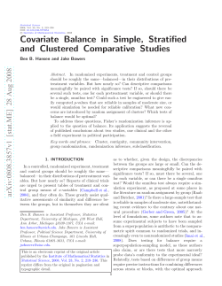 Covariate Balance in Simple, Stratified and