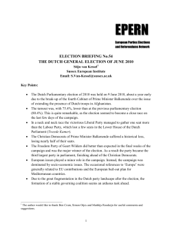 EPERN Election Briefing, No.54: The Dutch General Election of