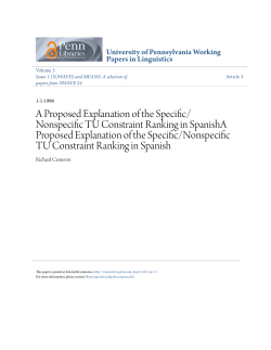 A Proposed Explanation of the Specific/Nonspecific TU Constraint