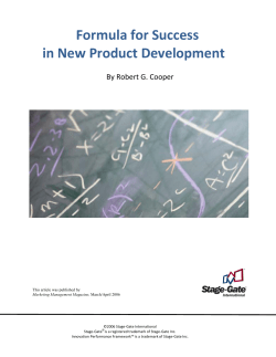 Formula for Success in New Product Development - Stage
