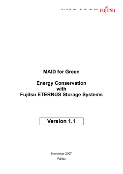 MAID for Green Energy Conservation with Fujitsu ETERNUS