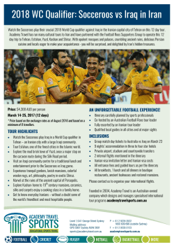 2018 WC Qualifier: Socceroos vs Iraq in Iran
