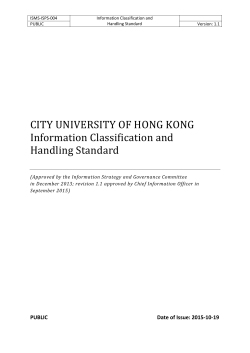 Information Classification and Handling Standard