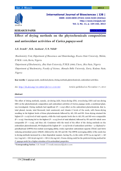 Effect of drying methods on the phytochemicals composition and