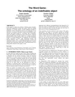 The Word Game: The ontology of an indefinable