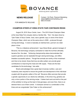 NEWS RELEASE - Trans Ova Genetics