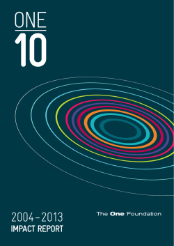 One10: 2004 - 2013 Impact Report of The ONE Foundation This