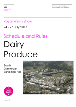 Dairy Produce - Royal Welsh Agricultural Society
