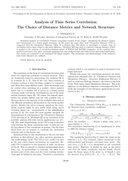 Analysis of Time Series Correlation. The Choice of Distance Metrics