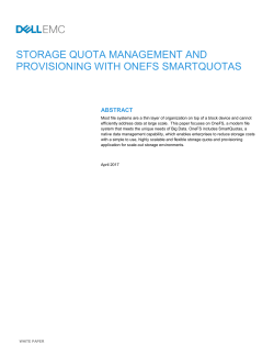 Storage Quota Management and Provisioning with OneFS