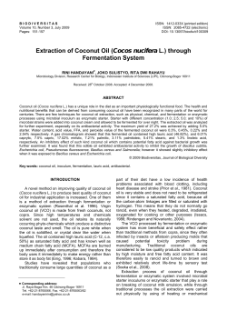 Extraction of Coconut Oil (Cocos nucifera L