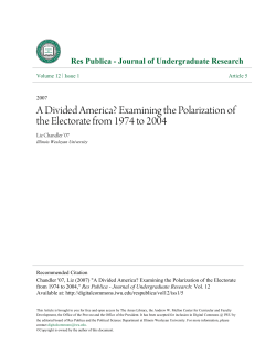 A Divided America? Examining the Polarization of the Electorate